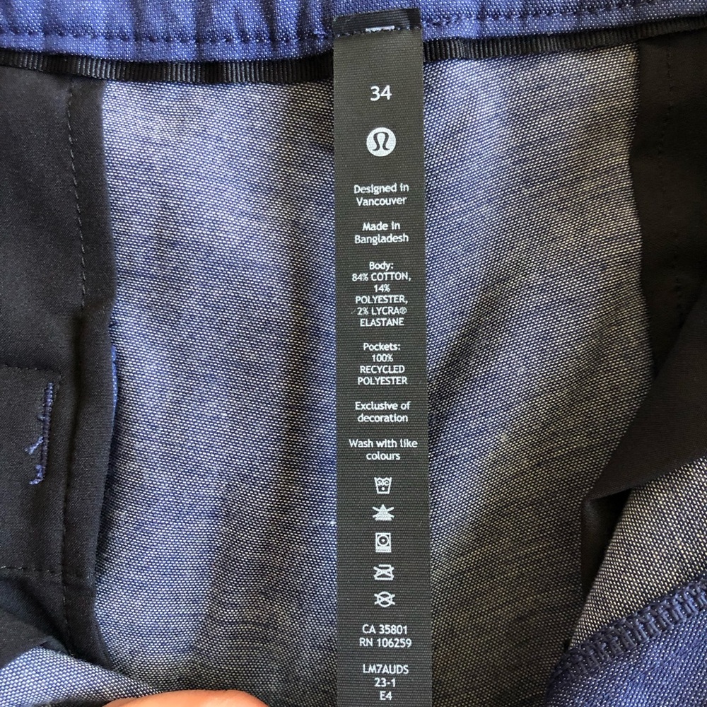 LULULEMON Men's Blue ABC Classic Fit 7” Short style LM7AUDS Size 34 - Picture 8 of 14